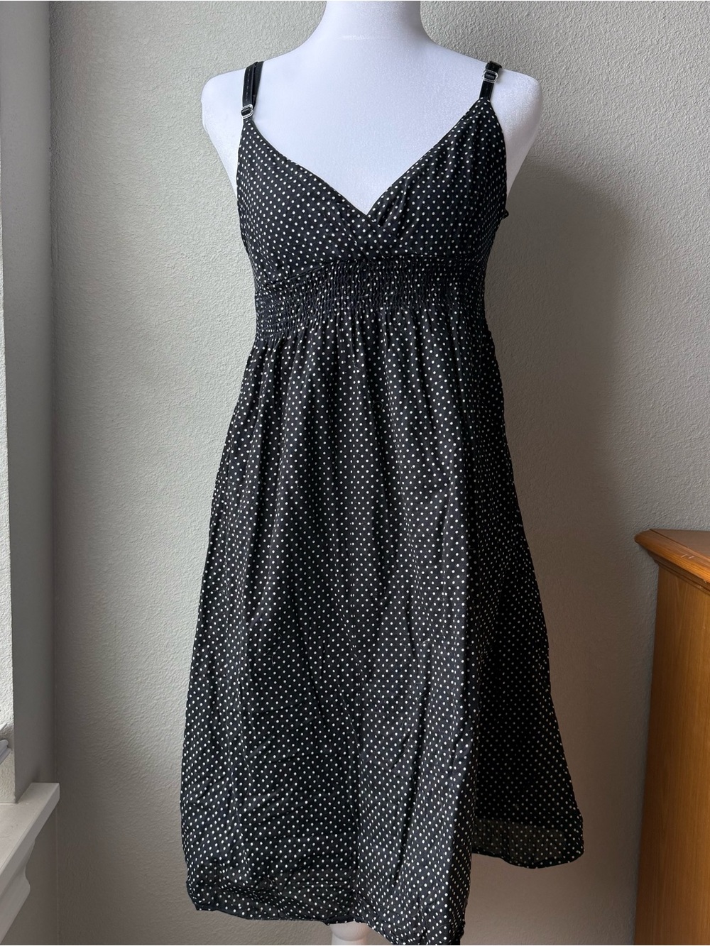 Derek Heart Black & White Polka Dot Midi Dress